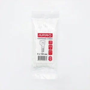 Хомут нейлон багаторазовий 8*250 білий (100 шт)APRO 22461/CT-W8250