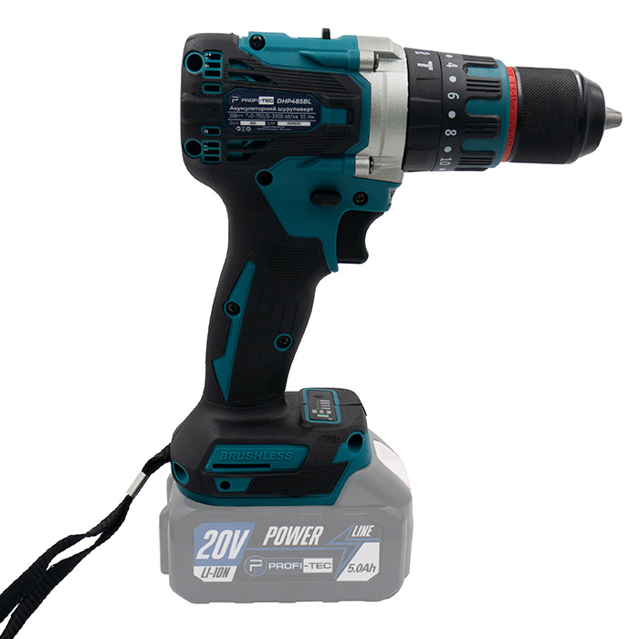 Акумуляторний шуруповерт PROFI-TEC DHP485BL 20V/55Hm/без АКБ/ЗП 005967
