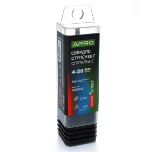 Свердло ступінчасте спіральне Ф4-20мм сталь 6542 APRO 78462830746