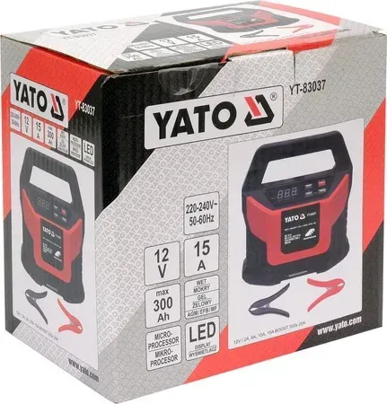 Електронний зарядний пристрій Yato 12V/2A 6A 10A 15A BOOST 300S 20A YT-83037