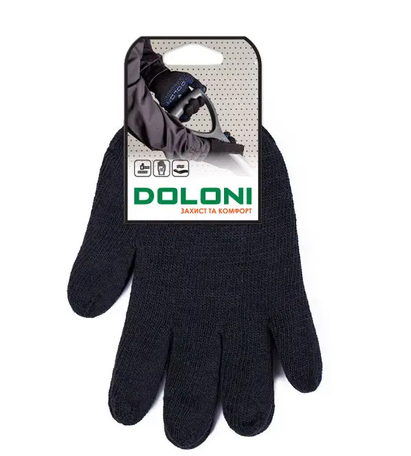 Рукавички ДОЛОНІ подвійні чорні.540