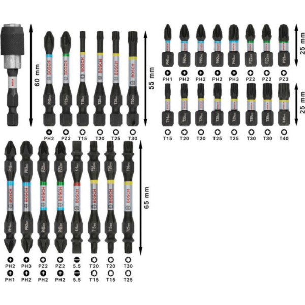 PRO Набір Impact Control BOSCH Кейс 31шт 0040 2.608.521.U71