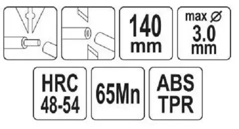 Бокорізи для електропровідників 140мм зі знімачем ізоляції Ф=0,8-2,6мм YATO 5″ YT-22640