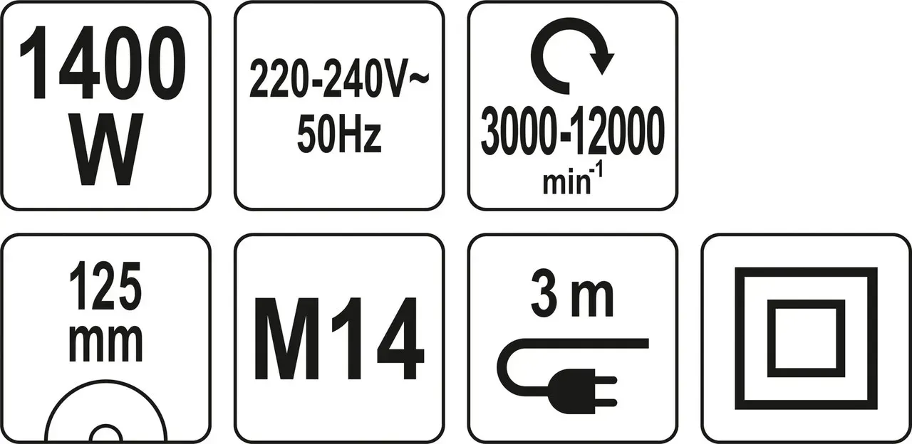 Шліфмашина кутова YATO Р=1400Вт Ф-125мм YT-82099