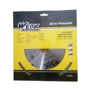 Диск пильний  по дереву 250*32 60 Зуб WERK 4332650