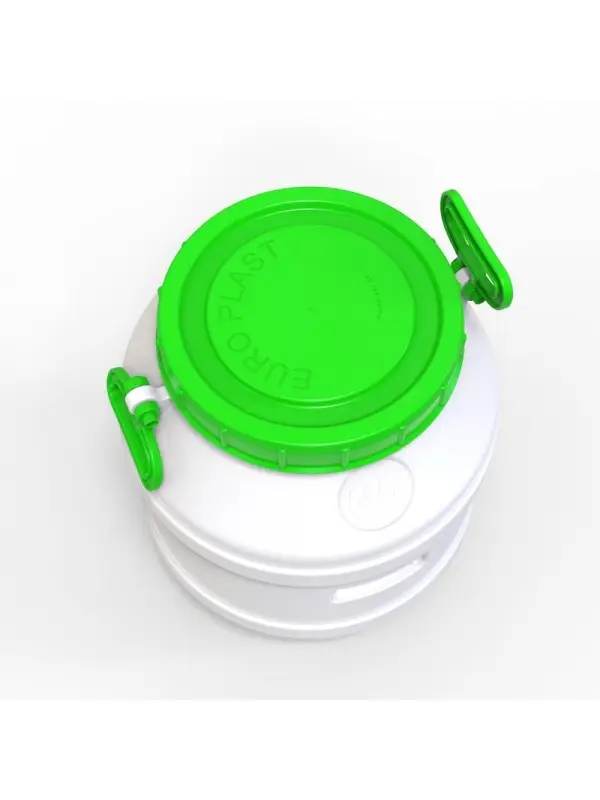 Бідон 45 л(28см/зелена кришка) харчовий білий/002511