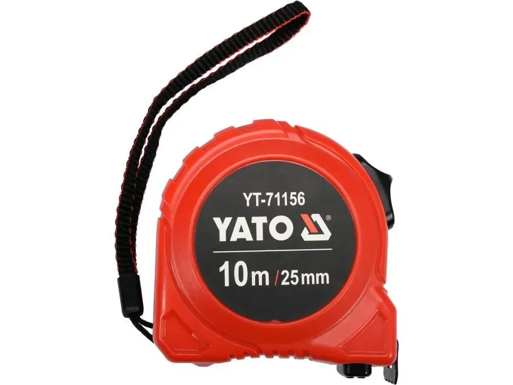 Рулетка 10 м*25 мм сталева стрічка/нейлон покриття/подвійне блокування YATO YT-71156