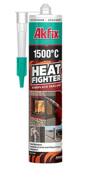 Герметик силікатний жаростійкий для печей і камінів 1500 чорний 280мл Akfix