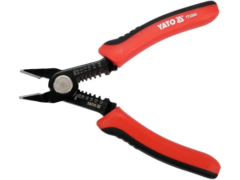 Бокорізи для електропровідників 140мм зі знімачем ізоляції Ф=0,8-2,6мм YATO 5″ YT-22640