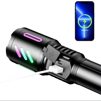 Ліхтар NIGHT FLUORESCENCE 1143-WHITE LASER LED PM10-TG 1*26650 ЗП Power Bank Type-C zoom