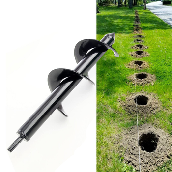 Шнек малий для шурупокрута садовий діаметр 7,5см/довжина 30см (чорний)