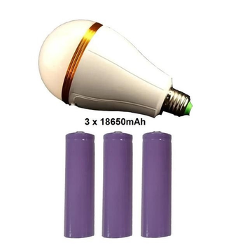 Лампа світлодіодна 30W/E27/енерогозберігаюча з акумуляторами 3шт 18650 Lmar LMR24-3933