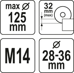 Кожух захисний для КШМ YATO на диск 115125ммглибина 32ммзона 28-36ммYT-82992
