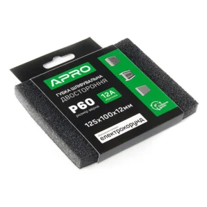 Губка шліфувальна двостороння  Р60 кутова APRO 828121