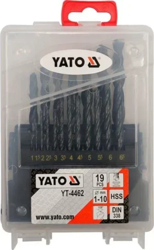 Набір свердел 1-10мм 19шт.  по металу YATO YT-4462