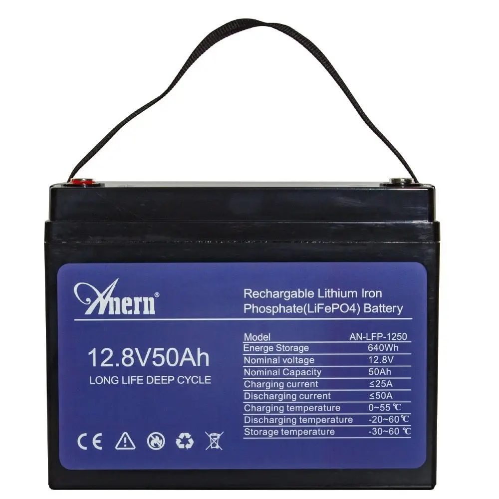 Акумулятор літій фосфат полімерний Anern LFP12100/ 12.8V 50Ah