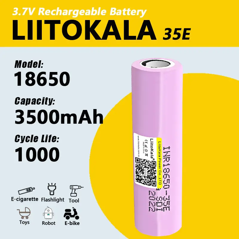 Акумулятор 18650 LiitoKala 35E 3500mah 25A високострумовий під пайку