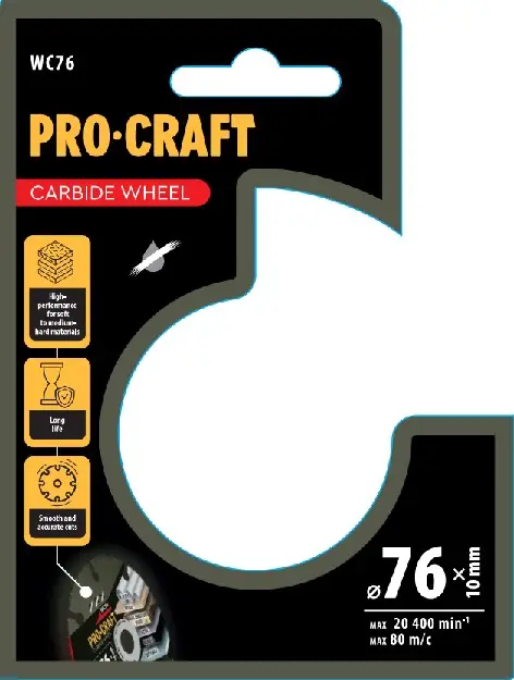 Диск твердосплавний універсальний Ф=76мм Procraft WC76 UNIVERSAL І000076