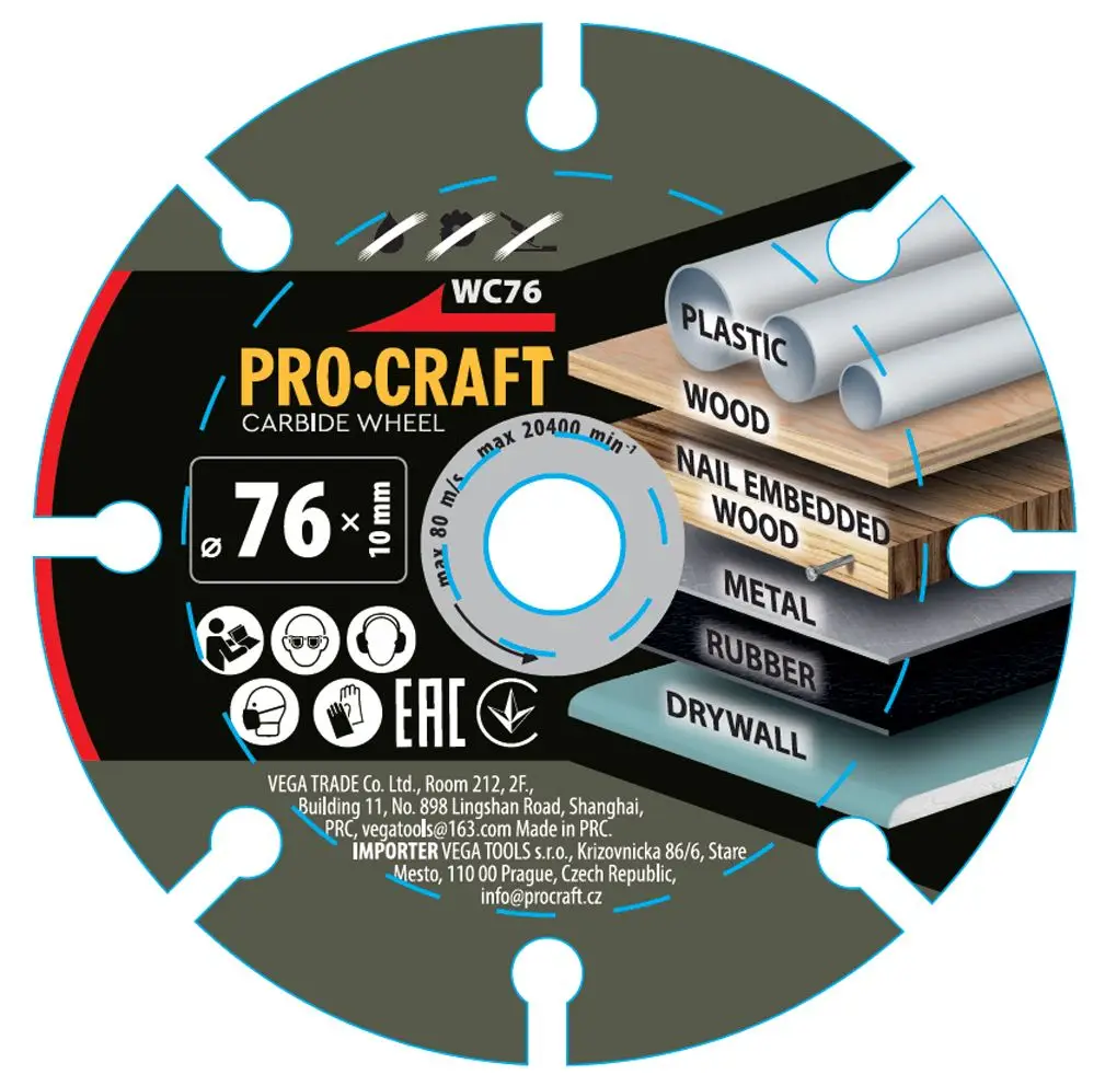 Диск твердосплавний універсальний Ф=76мм Procraft WC76 UNIVERSAL І000076