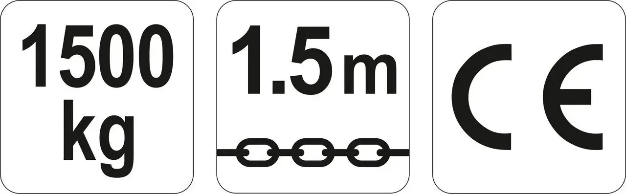 Лебідка ручна ланцюгова YATO з доводчиком H = 1.5м F = 1.5т YT-58964
