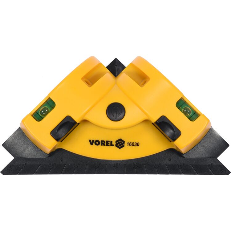 Рівень кутовий 90 з 2-ма лазерними лініями до 10 м VOREL для укладання плитки,190*135 мм(16030)