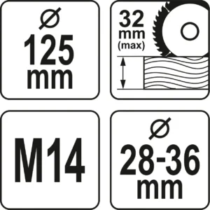 Кожух захисний для КШМ YATO на диск 125ммглибина 32ммзона 28-36ммYT-82986