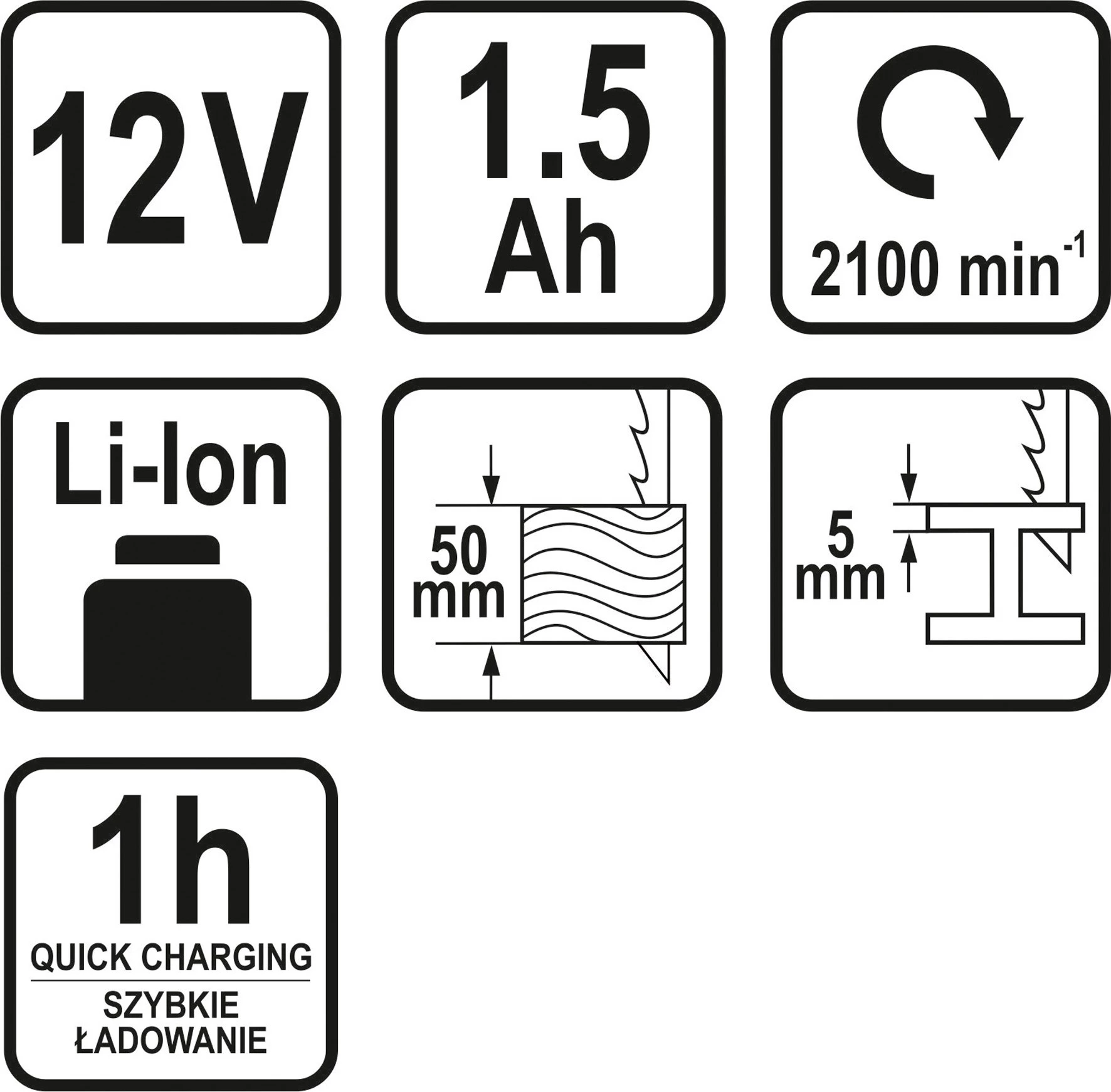 Лобзик акумуляторний STHOR 12V 1,5 акгод із зарядним 60хв 78121