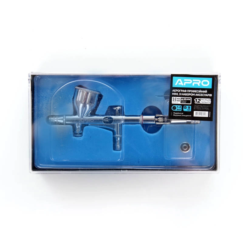 Аерограф проф. Ø0,2мм 1-2Бар 9мл (автомобільний) APRO 850052/065341