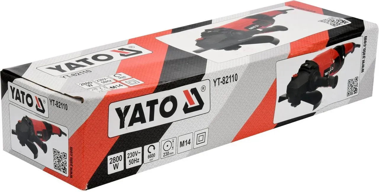 Шліфмашина кутова YATO Р=2200Вт Ф-230мм,6600 об./хв(YT-82110)