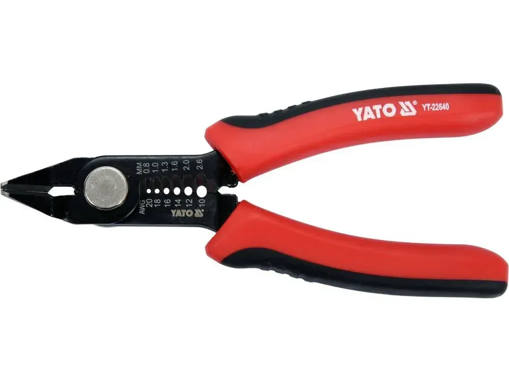 Бокорізи для електропровідників 140мм зі знімачем ізоляції Ф=0,8-2,6мм YATO 5″ YT-22640
