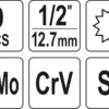 Набір насадок викруткових YATO SPLINE М6-М18+6-гр адаптер 1/2" 9шт YT-10663 - Зображення 4
