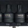 Набір насадок викруткових YATO TORX I SPLINE квадрат 3/4"/Т70/Т80/Т90/Т100/М16/М18 6шт YT-10653