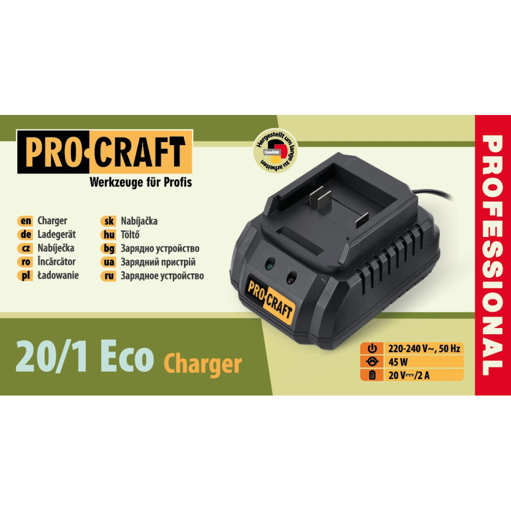 Зарядний пристрій Procraft 20/1 Eco 032005