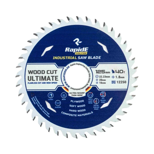Диск пильний по дереву INDUSTRIAL TCT SAW 125*22.2 40T RAHФ-00001003