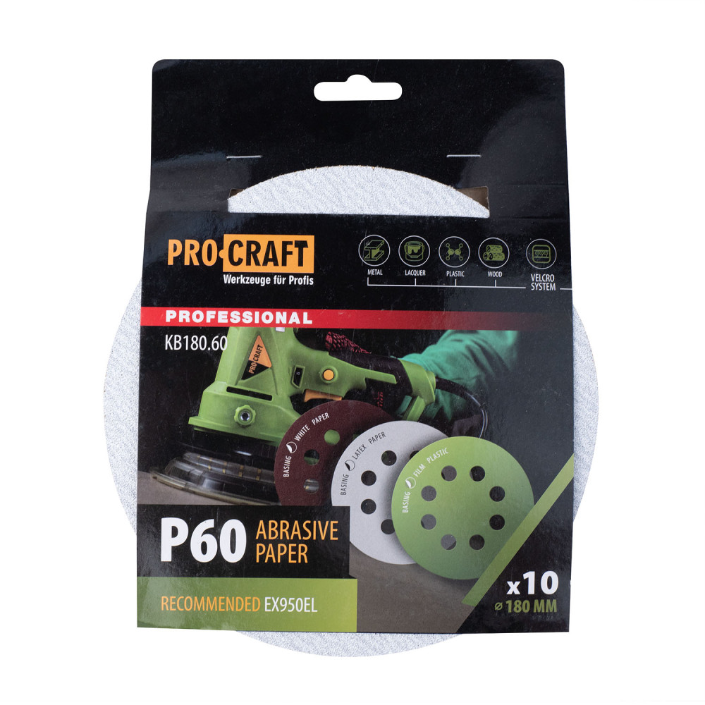 Шкурка шліфувальна Procraft KB180.60 10 шт. IKB18060