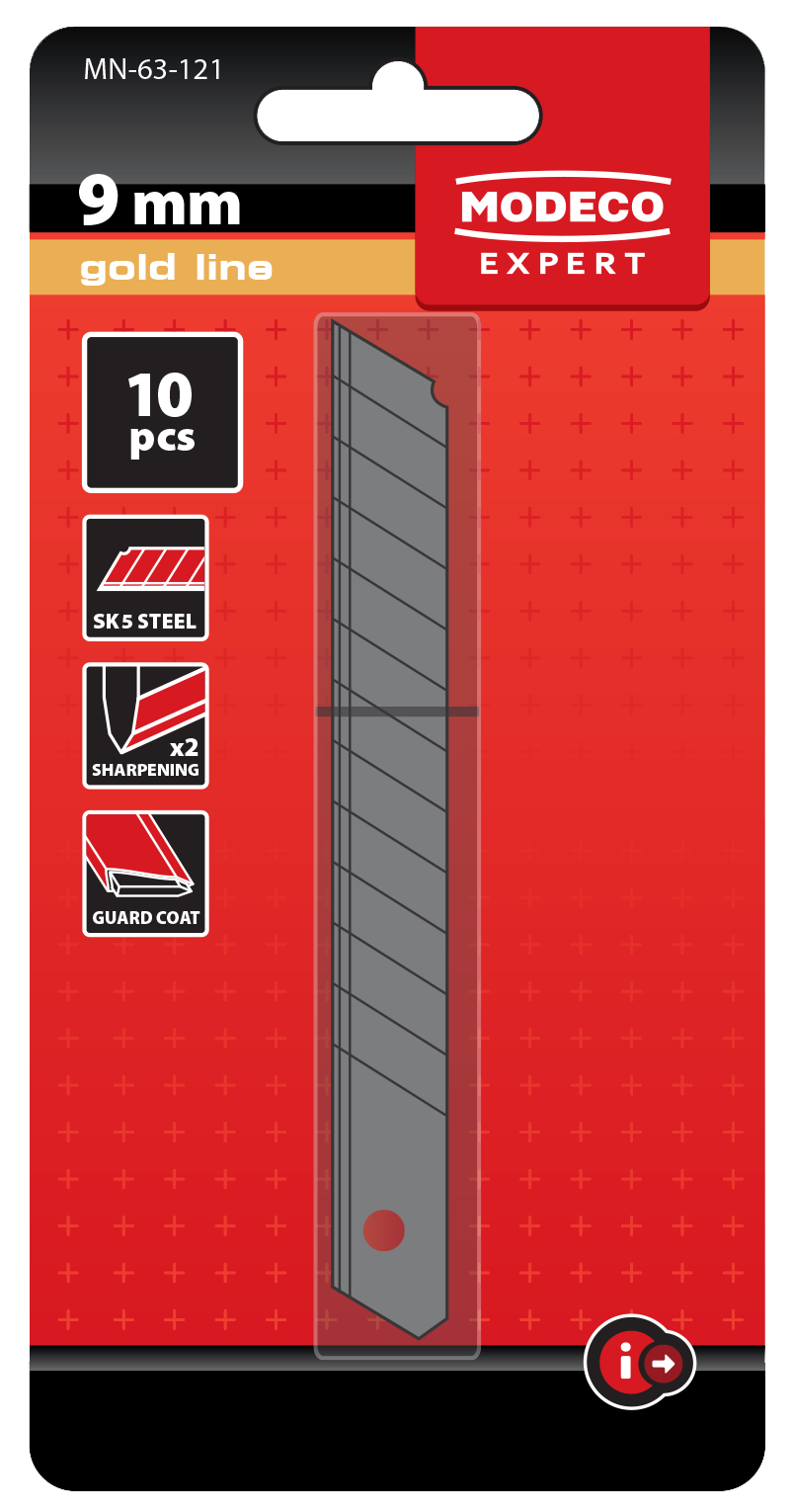 Леза для ножа 9 мм(10 шт.) Модеко Експерт MN-63-121