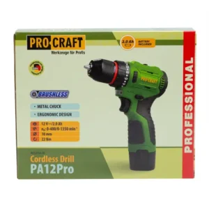 Шуруповерт акумуляторний безщітковий 12V PRO-CRAFT PA-12PRO 1АКБ/ЗП 1000129