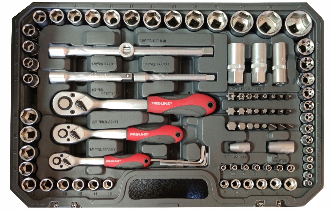 Набір головок 150 шт 1/4;3/8;1/2; (4-32мм) CrV PROLINE 588150