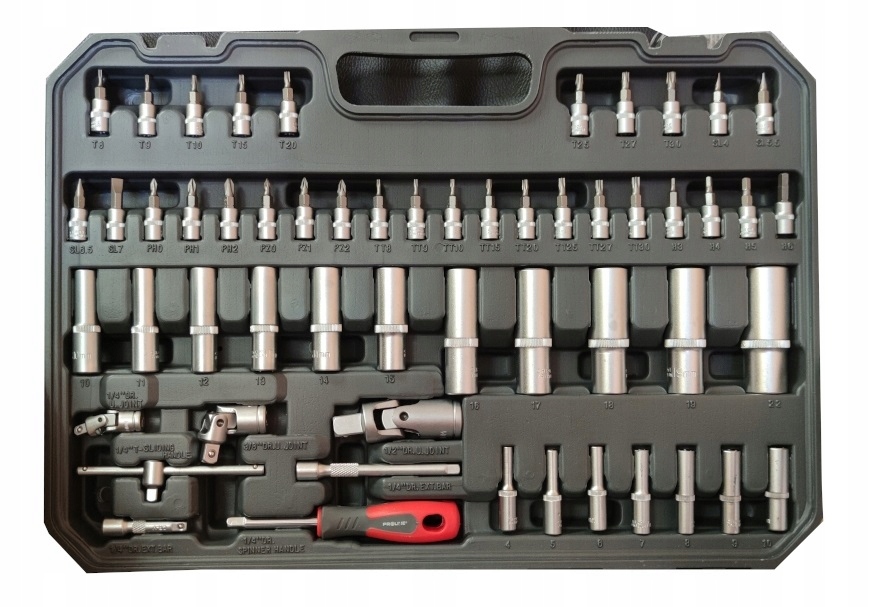 Набір головок 150 шт 1/4;3/8;1/2; (4-32мм) CrV PROLINE 588150