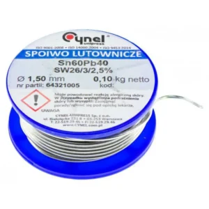 Припій Cynel Sn60Pb40-SW26,диам1.5 мм 100 гр на котушці