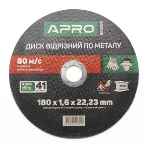 Диск відрізний по металу 180*1,6*22,22мм APRO 50793829009