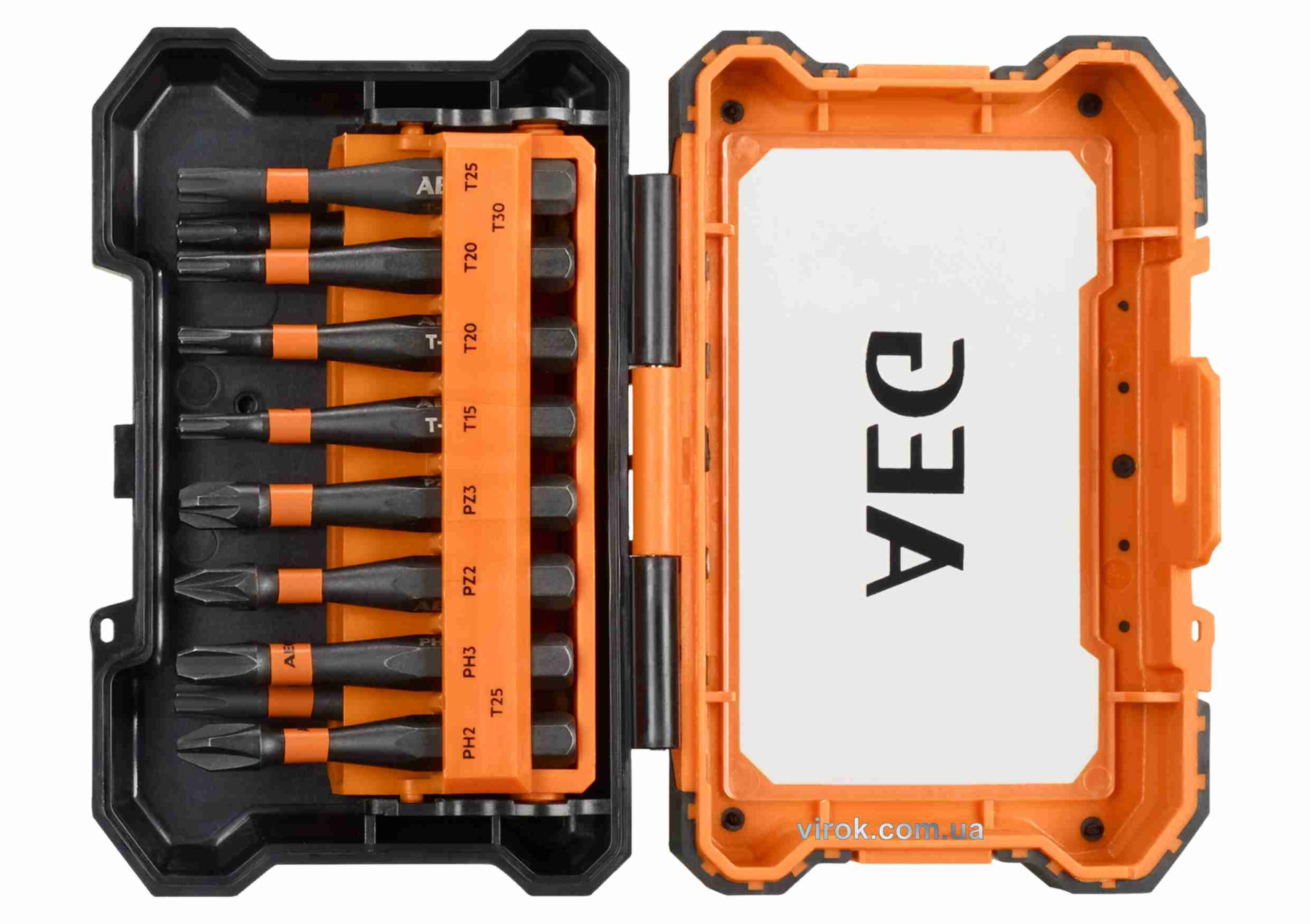 Набір викрутков.насадок AEG l=50mm HEX-1/4. 10шт у футлярі AAKSD10