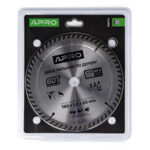 Диск пильний  по дереву 190*20(16)*60Т  APRO 830173