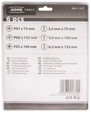 Набір викруток 6 шт.2-х компонент.(MN-11-027) Модеко