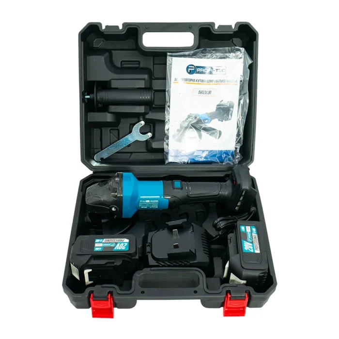 Акумуляторна кутова шліфмашина PROFI-TEC DGA201BL/ NSK(20 В, безщітков 20V/125 мм/2 акб та ЗП 005963