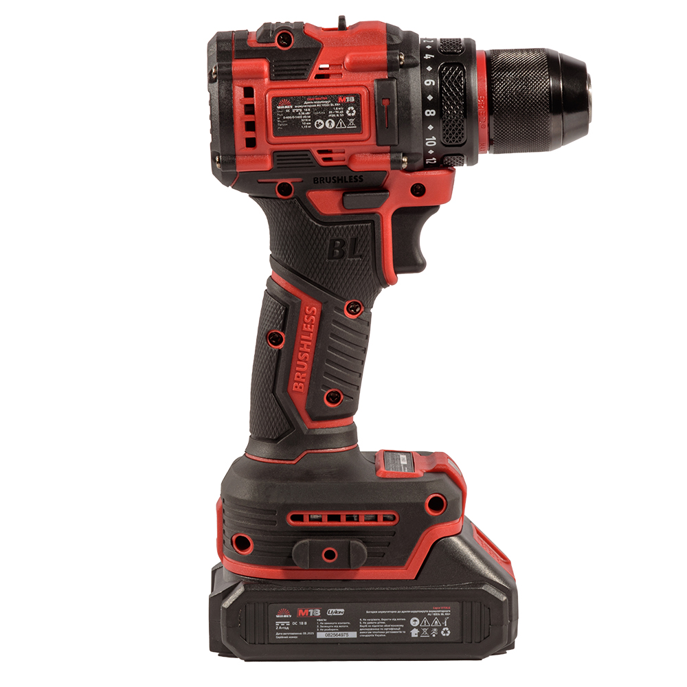 Дриль-шуруповерт акумуляторний безщітковий 2 АКБ та ЗП Vitals Master AU 1832c BL Kit+ АМТ 235331