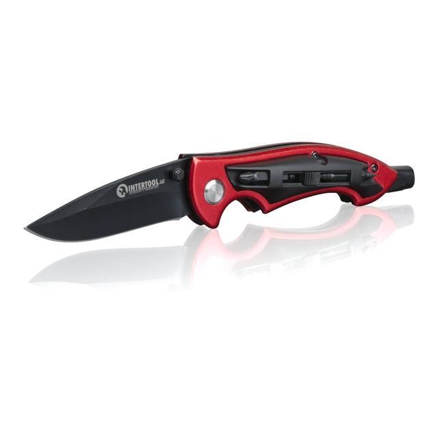Ніж складний 206 мм,ручка алюміний + пластик,4 ІНТЕРТУЛ НТ-0592