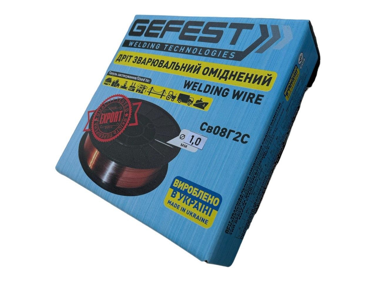 Дріт зварювальний GEFEST 1,0мм 5,3кгСВ08Г2С-О К200