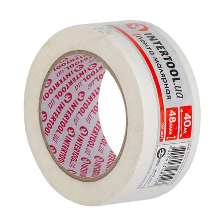 Стрічка малярська 48мм, 40м ІНТЕРТУЛ DM-4841 біла