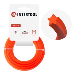 Ліска для тримера “зірка” 3.0мм*15м INTERTOOL DT-2310